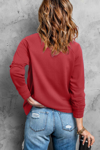 Heart Pearl Detail Round Neck Sweatshirt - T-Shirts - Shirts & Tops - 2 - 2024