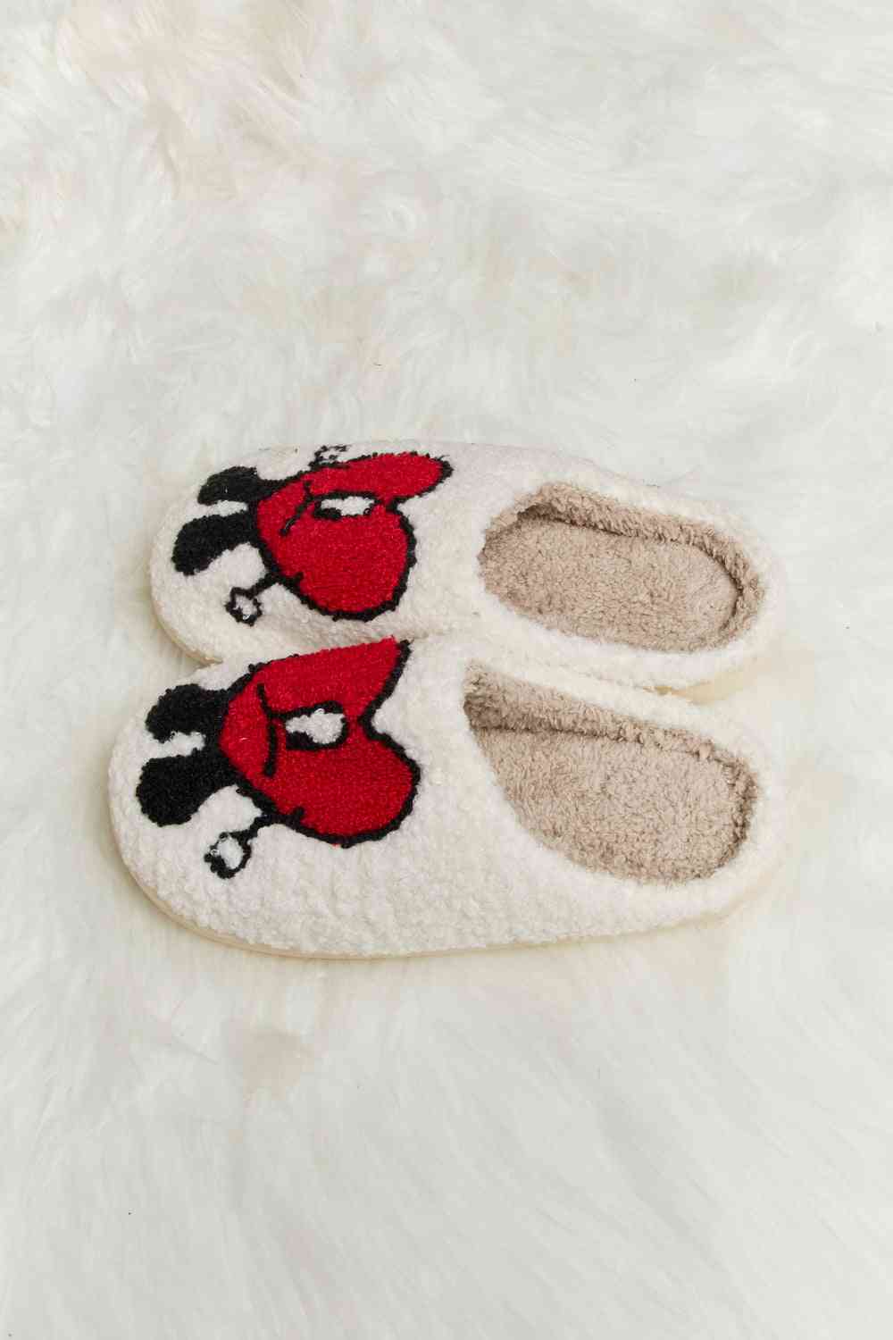 Love Heart Print Plush Slippers - Slippers - Shoes - 11 - 2024