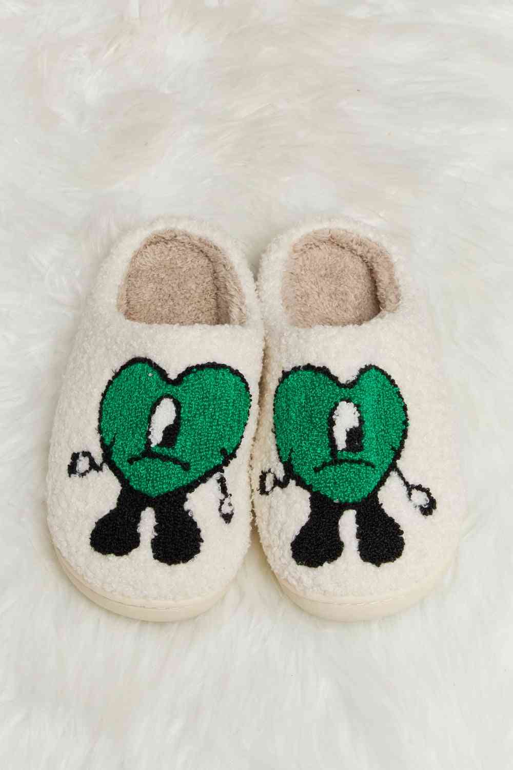 Love Heart Print Plush Slippers - Slippers - Shoes - 15 - 2024