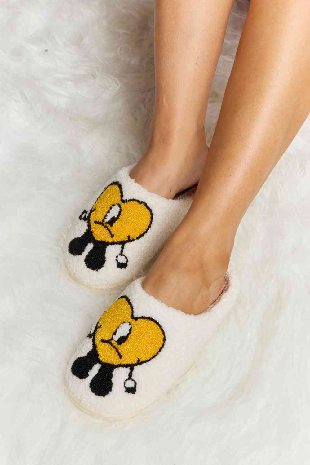 Love Heart Print Plush Slippers - Slippers - Shoes - 21 - 2024