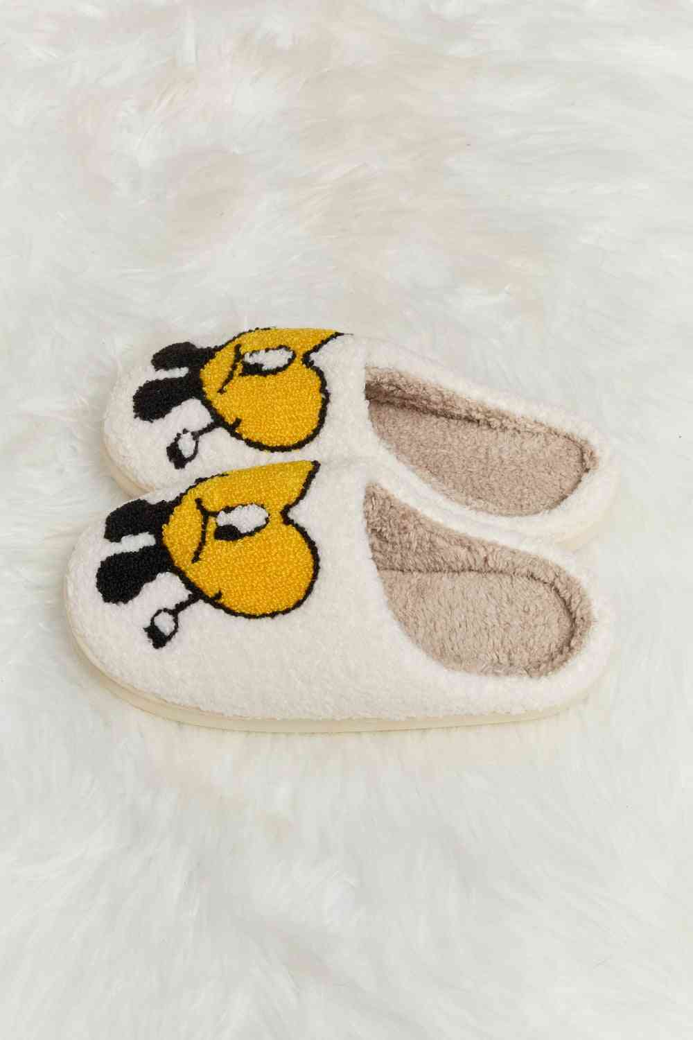 Love Heart Print Plush Slippers - Slippers - Shoes - 24 - 2024