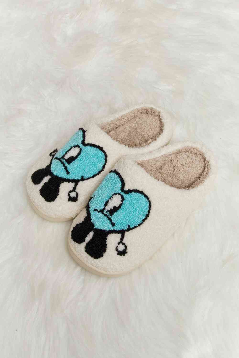 Love Heart Print Plush Slippers - Slippers - Shoes - 29 - 2024