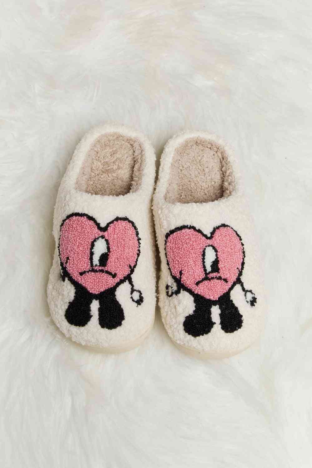 Love Heart Print Plush Slippers - Slippers - Shoes - 4 - 2024