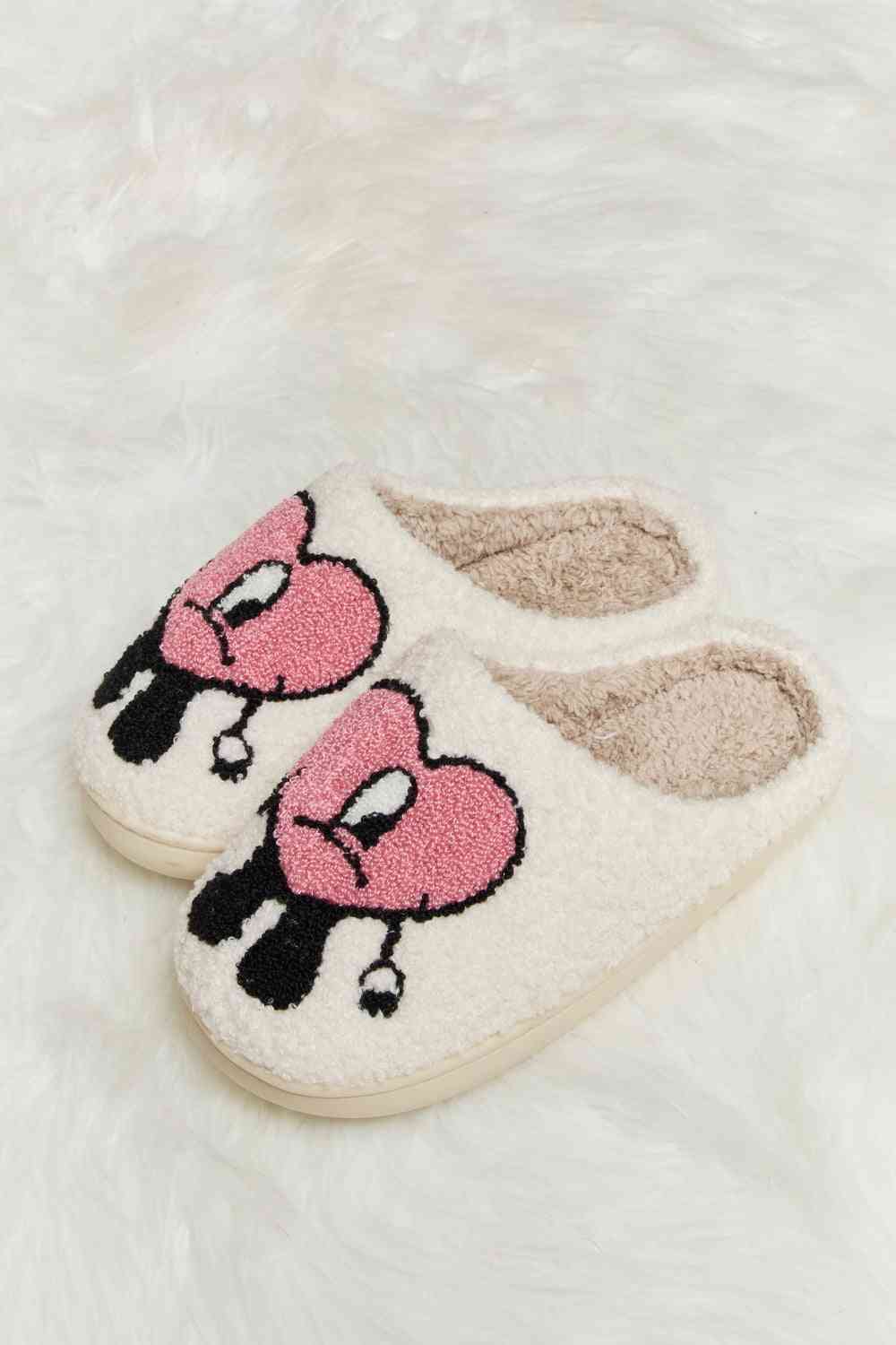 Love Heart Print Plush Slippers - Slippers - Shoes - 5 - 2024