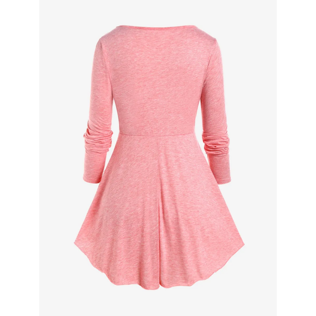 Heart Ring Layered Long Sleeves Dress - All Dresses - 1