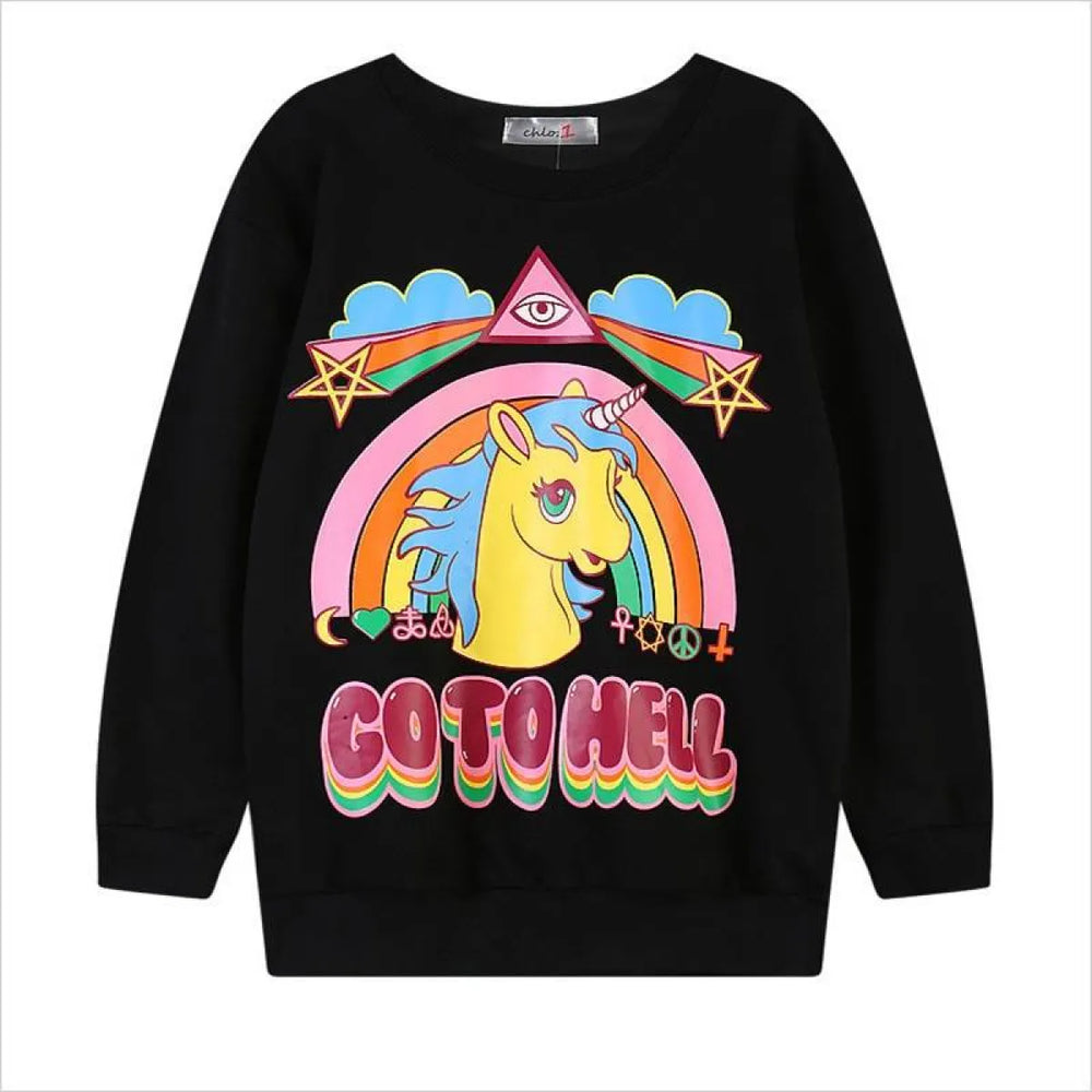 Unicorn Go To Hell Sweatshirt - T-Shirts - 1