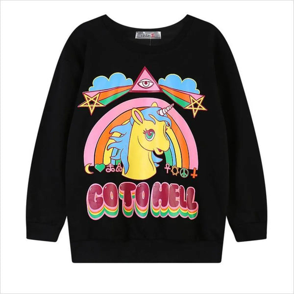Unicorn Go To Hell Sweatshirt - T-Shirts - 1