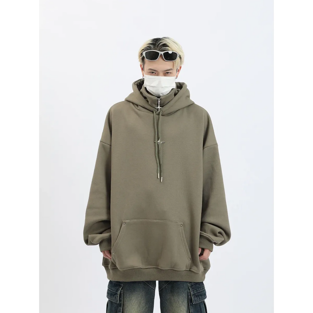 Harajuku High Neck Hoodie - Hoodies & Sweatshirts - Men’s Hoodies - 13