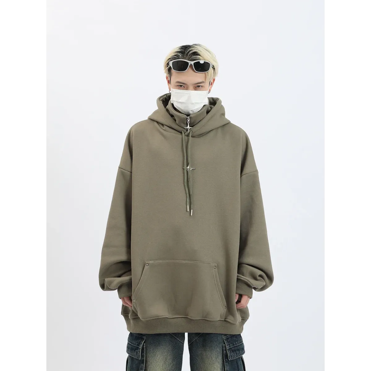 Harajuku High Neck Hoodie - Hoodies & Sweatshirts - Men’s Hoodies - 13