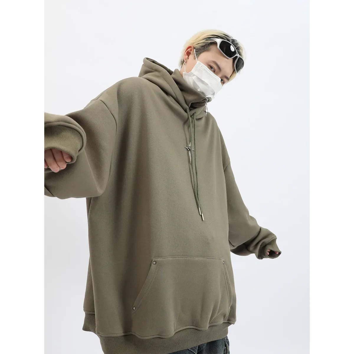 Harajuku High Neck Hoodie - Hoodies & Sweatshirts - Men’s Hoodies - 15