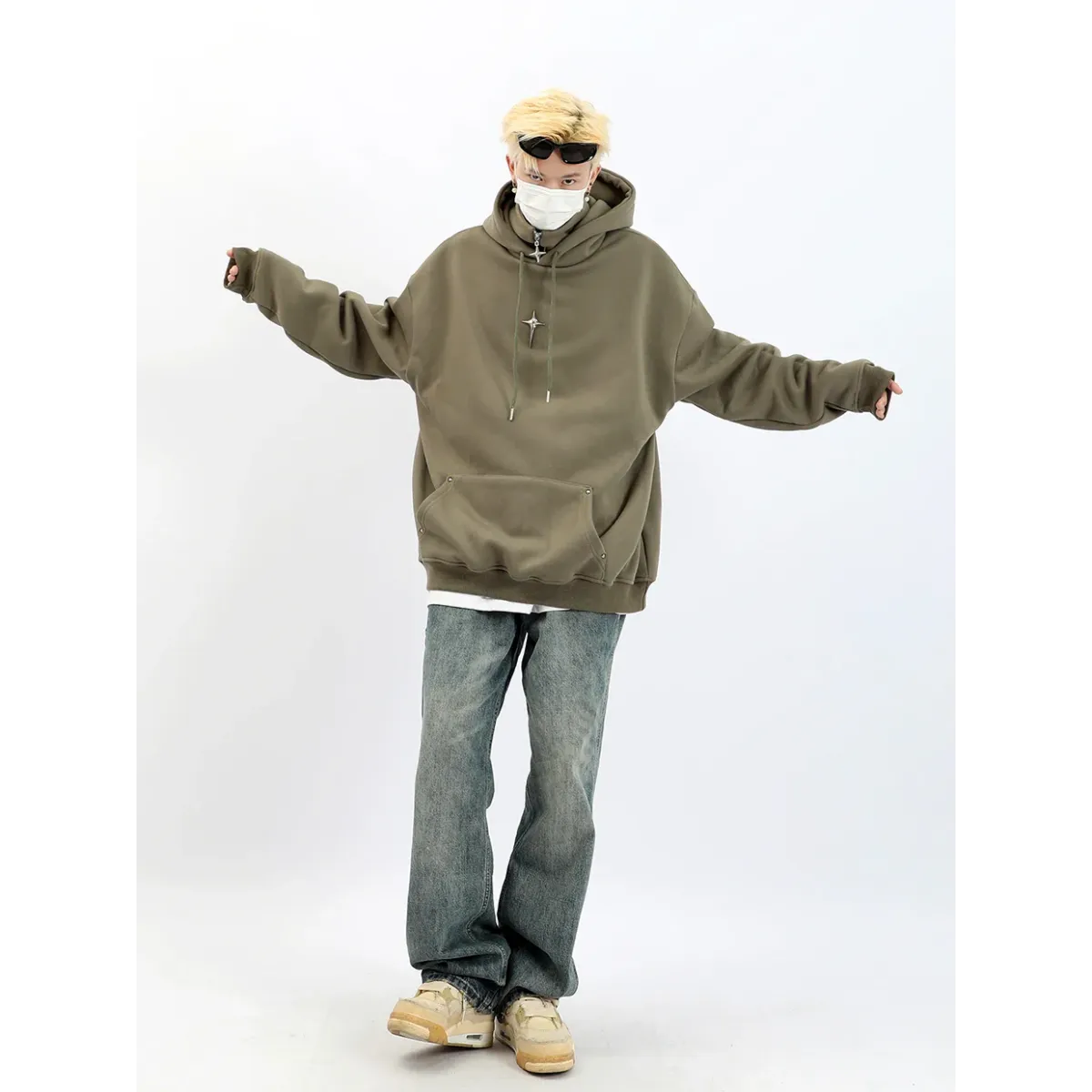 Harajuku High Neck Hoodie - Hoodies & Sweatshirts - Men’s Hoodies - 16