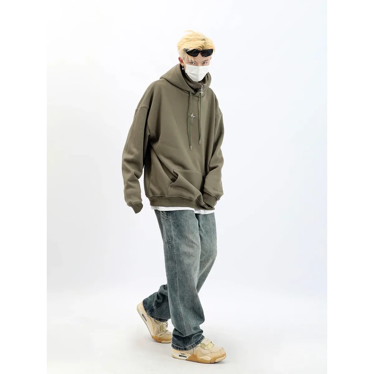 Harajuku High Neck Hoodie - Hoodies & Sweatshirts - Men’s Hoodies - 17