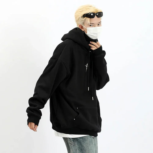 Harajuku High Neck Hoodie - Hoodies & Sweatshirts - Men’s Hoodies - 2