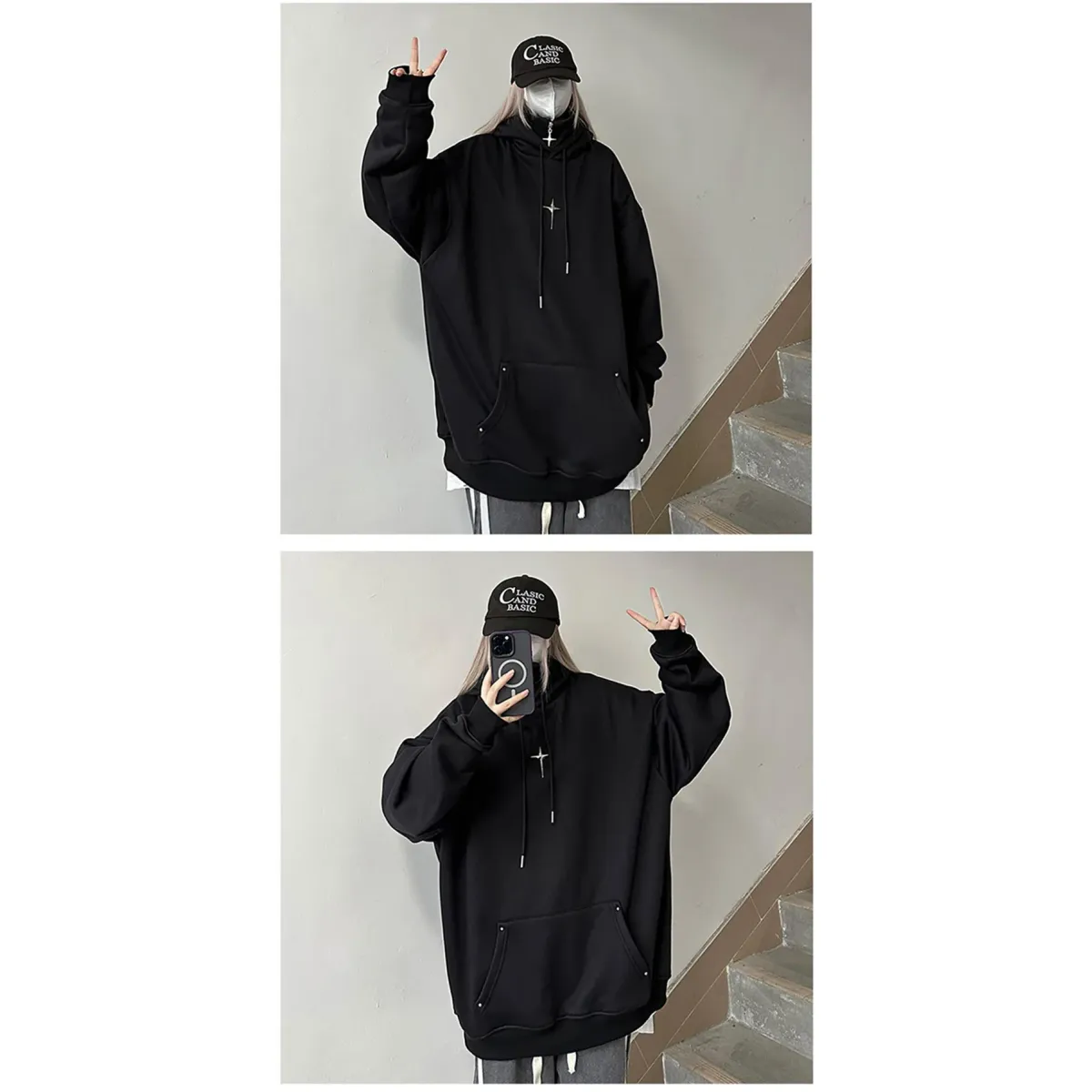 Harajuku High Neck Hoodie - Hoodies & Sweatshirts - Men’s Hoodies - 21