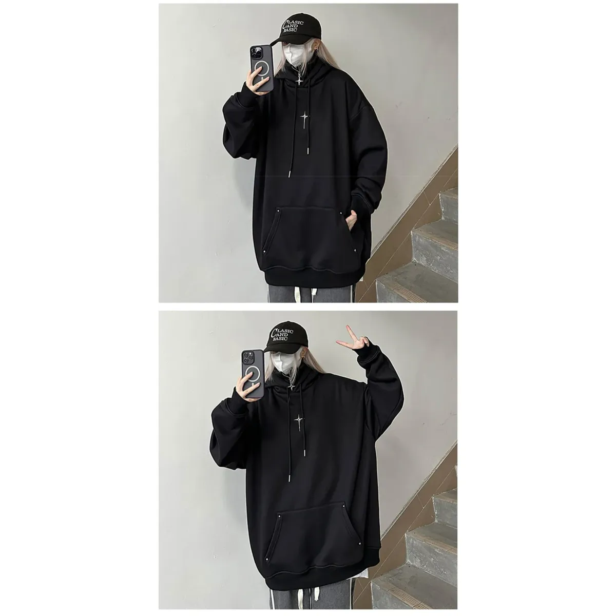 Harajuku High Neck Hoodie - Hoodies & Sweatshirts - Men’s Hoodies - 22