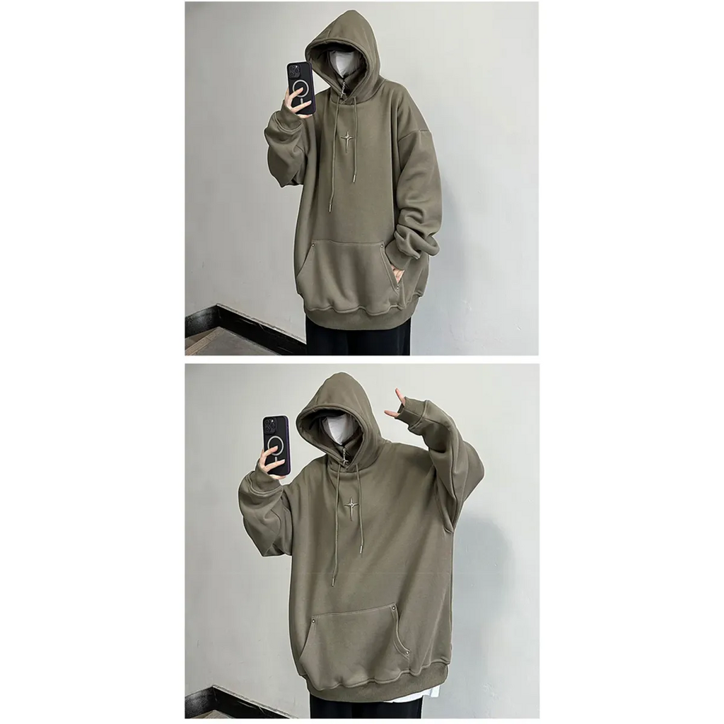 Harajuku High Neck Hoodie - Hoodies & Sweatshirts - Men’s Hoodies - 23