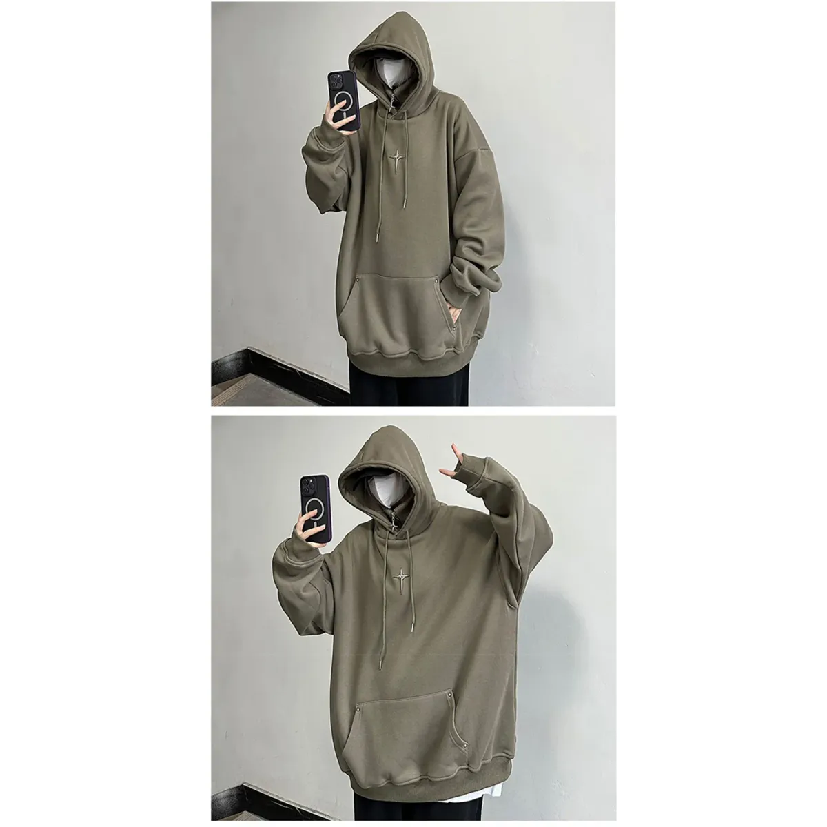 Harajuku High Neck Hoodie - Hoodies & Sweatshirts - Men’s Hoodies - 23