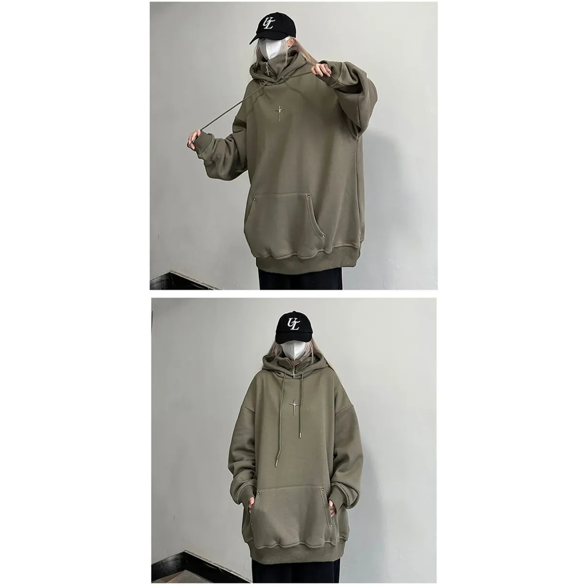 Harajuku High Neck Hoodie - Hoodies & Sweatshirts - Men’s Hoodies - 24