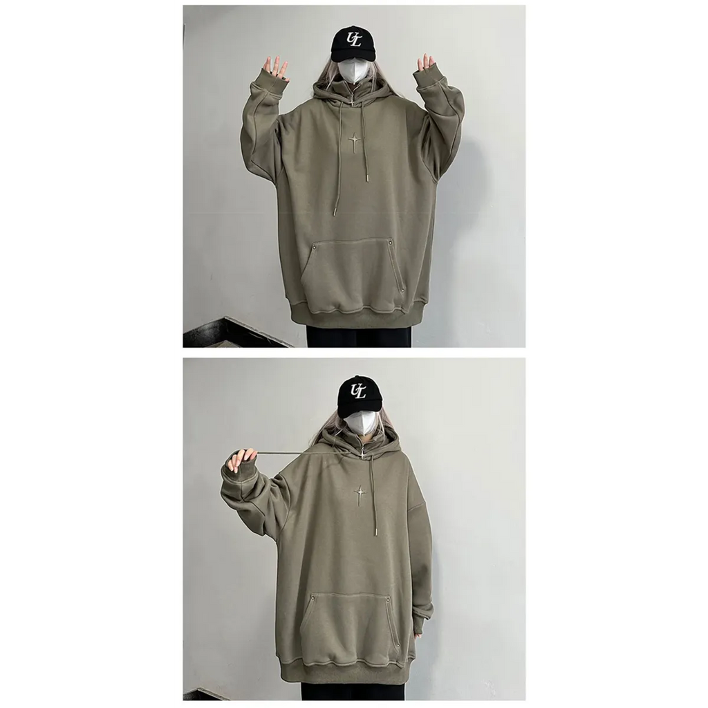 Harajuku High Neck Hoodie - Hoodies & Sweatshirts - Men’s Hoodies - 25