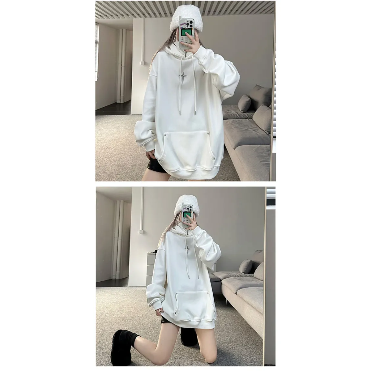 Harajuku High Neck Hoodie - Hoodies & Sweatshirts - Men’s Hoodies - 28