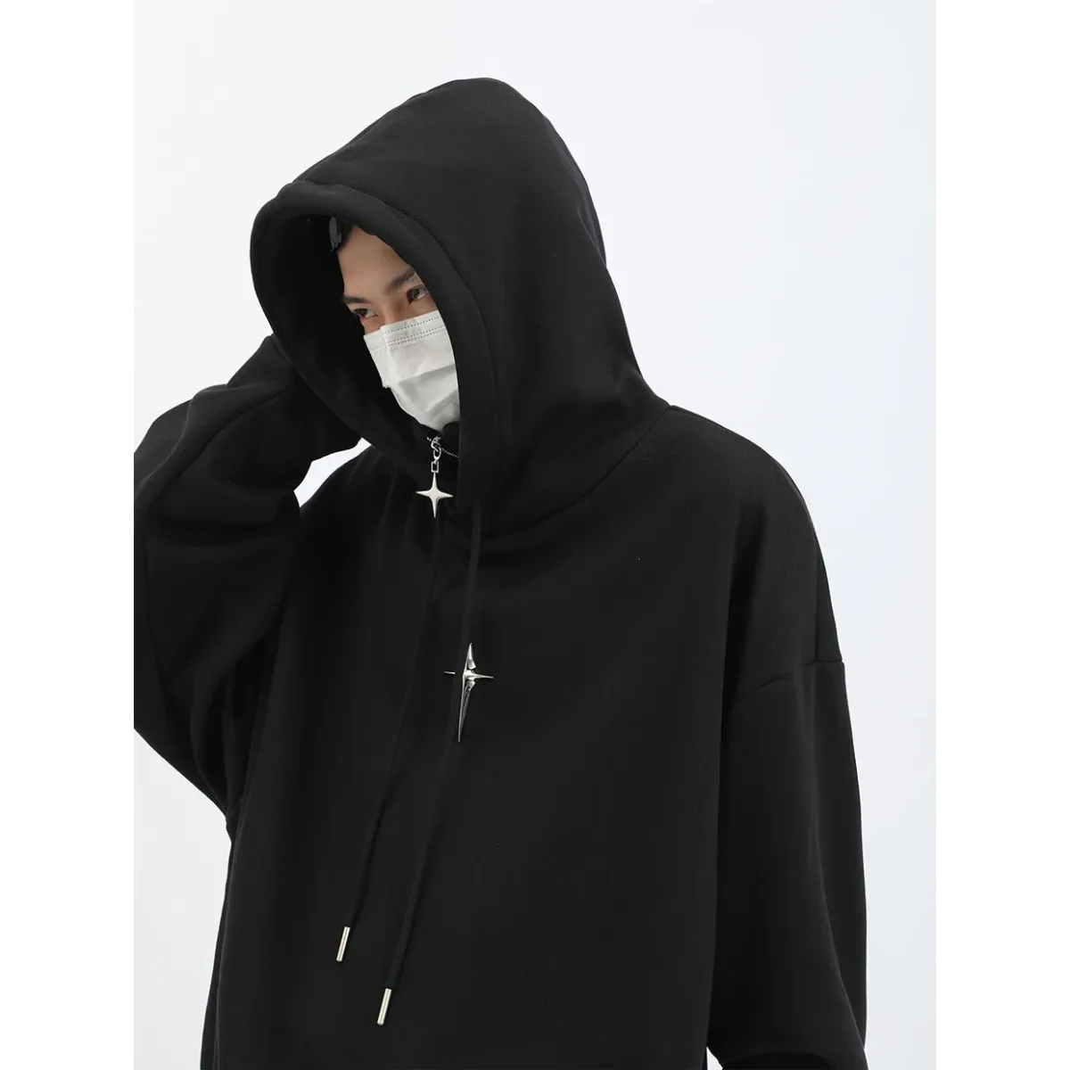 Harajuku High Neck Hoodie - Hoodies & Sweatshirts - Men’s Hoodies - 8
