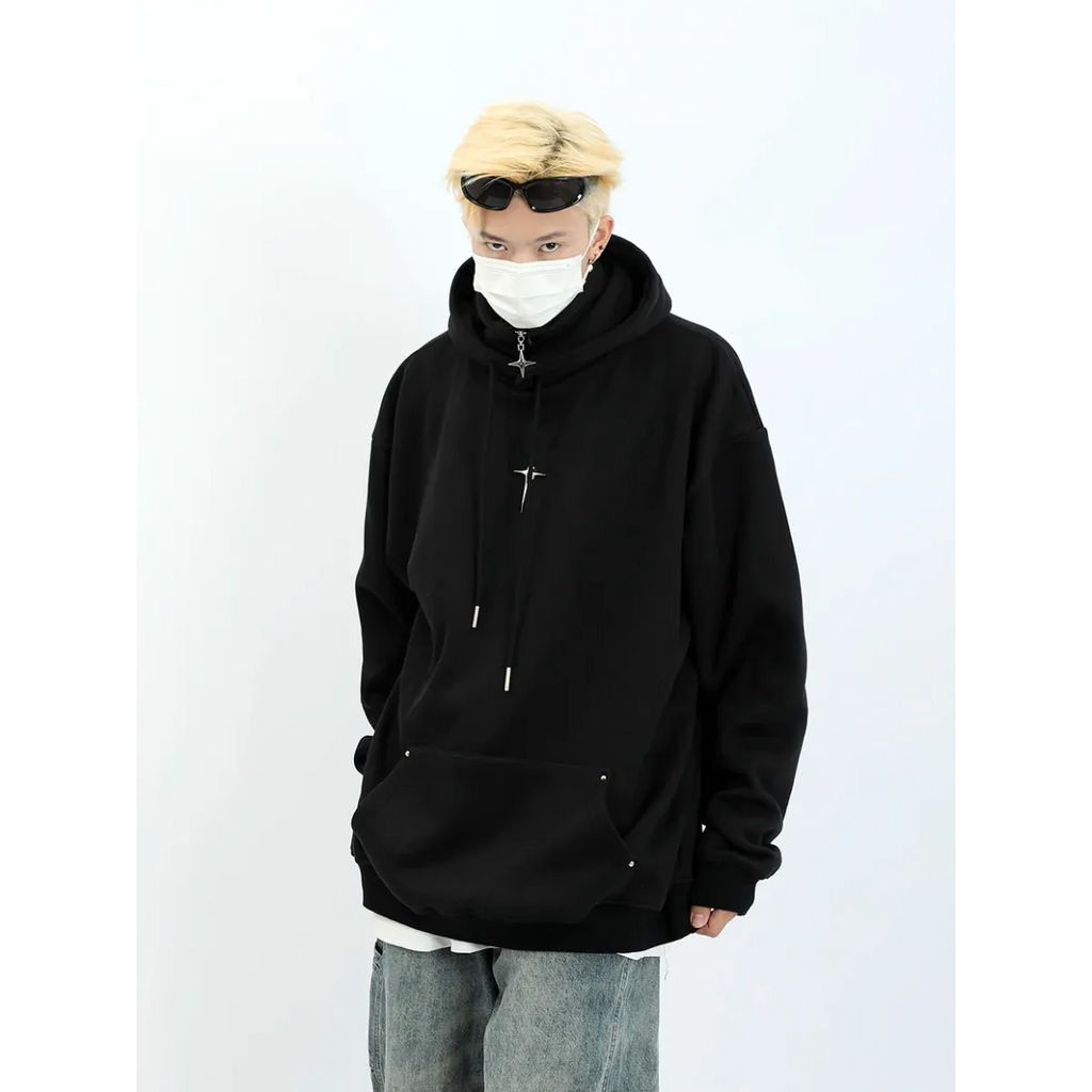 Harajuku High Neck Hoodie - Hoodies & Sweatshirts - Men’s Hoodies - 9