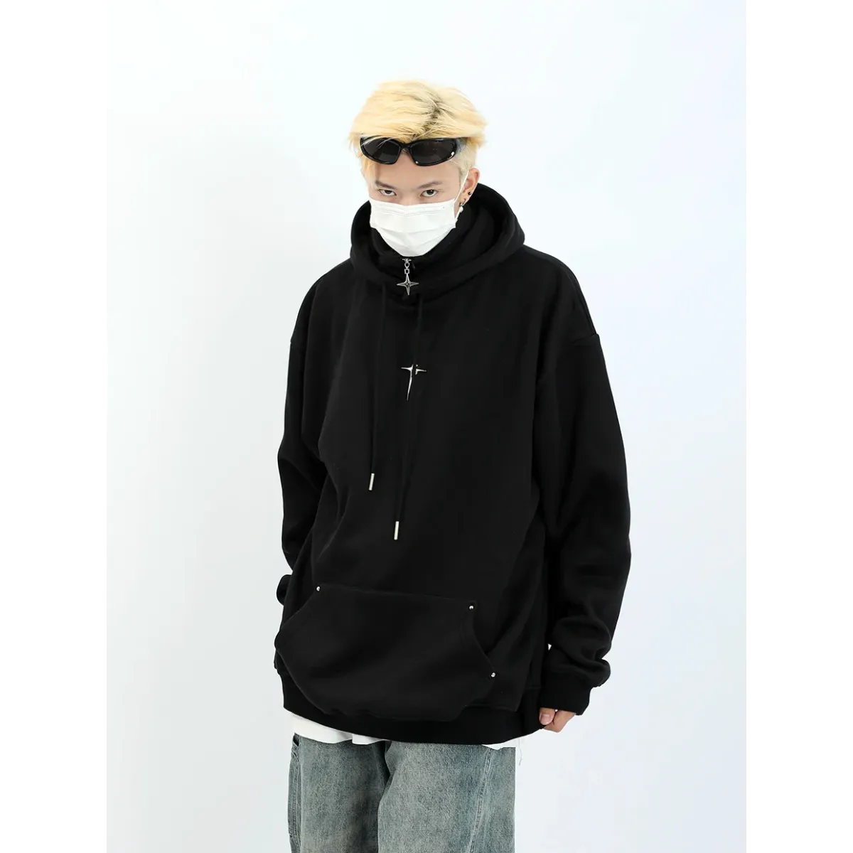 Harajuku High Neck Hoodie - Hoodies & Sweatshirts - Men’s Hoodies - 9