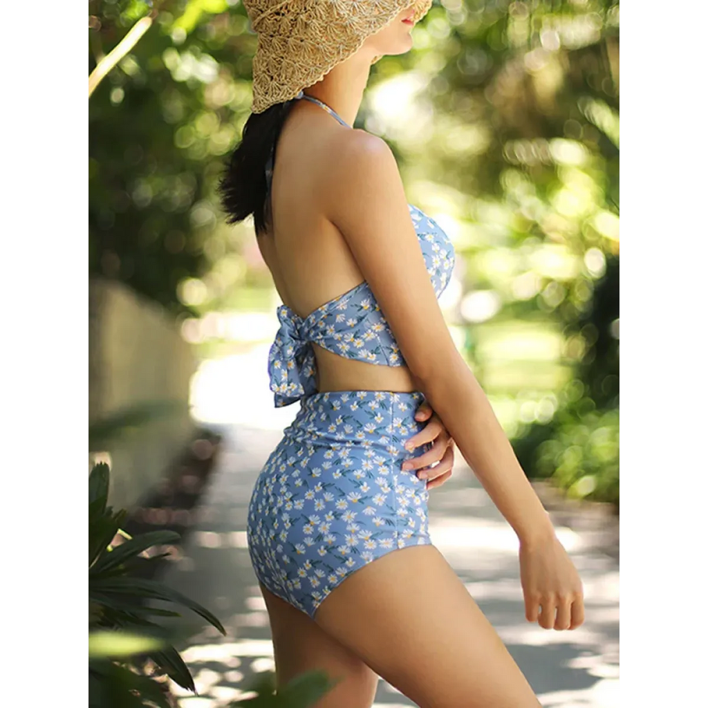 High Waist Bikini Set – Vintage Print Summer Swimwear - Sexy Products - Swimwear - 14