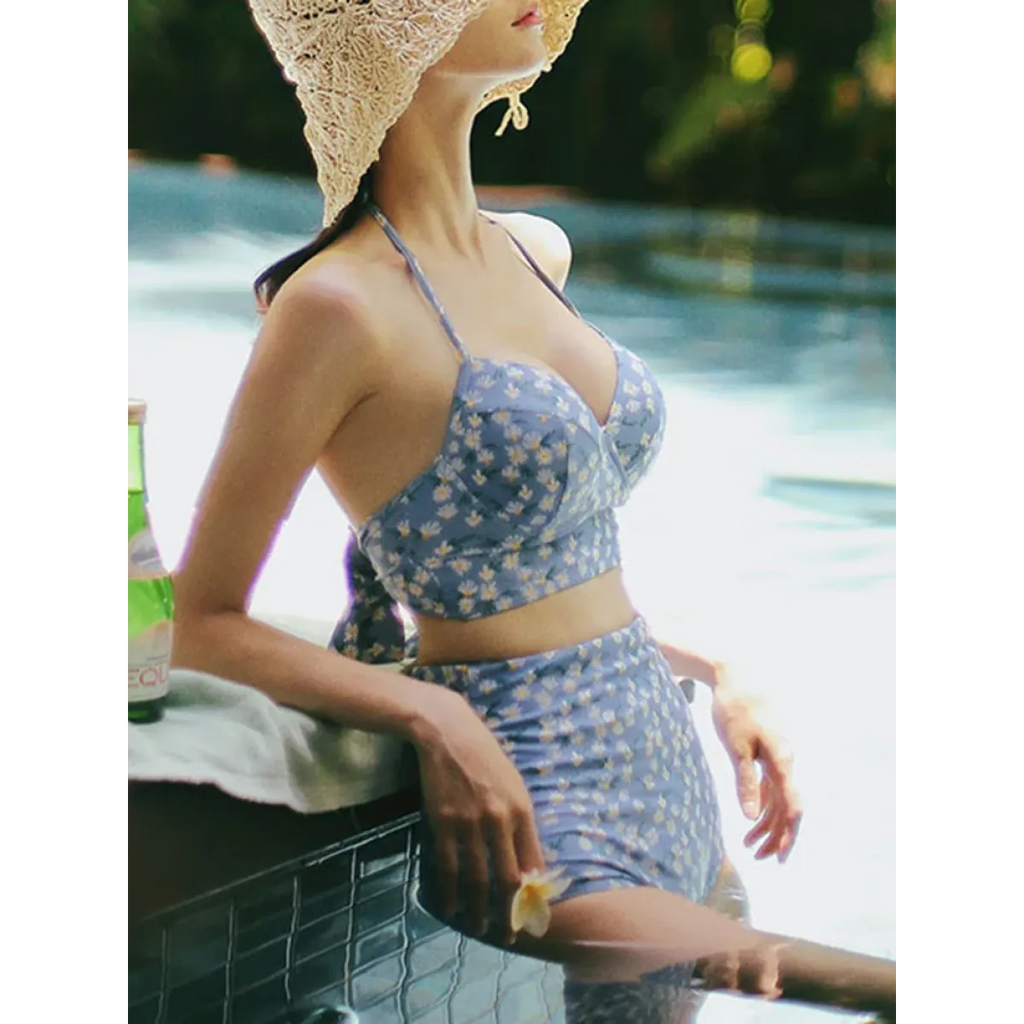 High Waist Bikini Set – Vintage Print Summer Swimwear - Sexy Products - Swimwear - 4