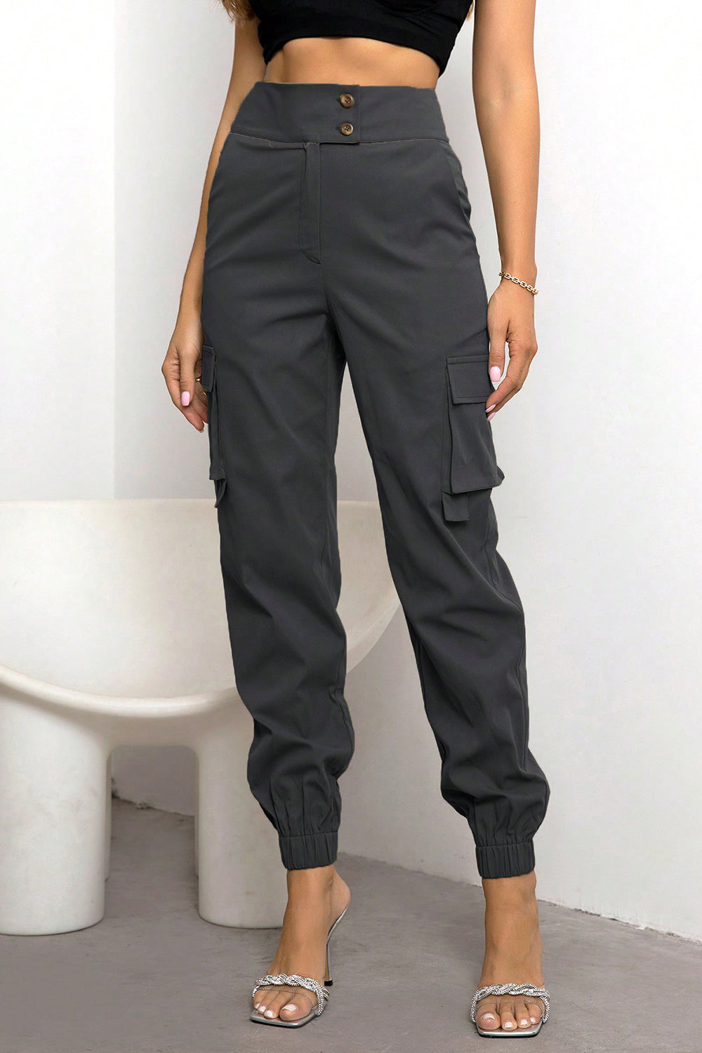 High Waist Cargo Pants - Bottoms - Pants - 10 - 2024