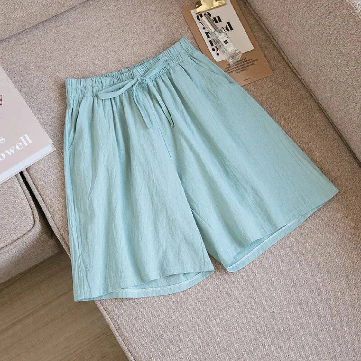 High Waist Cotton Linen Summer Shorts - Harajuku Style - Shorts - 12