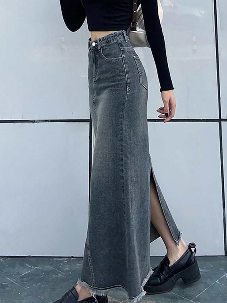 High Waist Denim Skirts - Bottoms - Pants - 3 - 2024