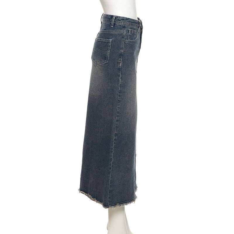 High Waist Denim Skirts - Bottoms - Pants - 6 - 2024