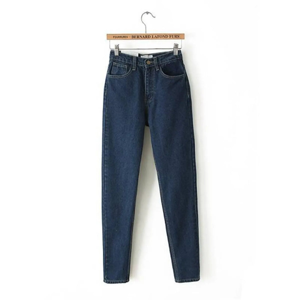 Classic Women High Waist Denim Jeans - Bottoms - 1