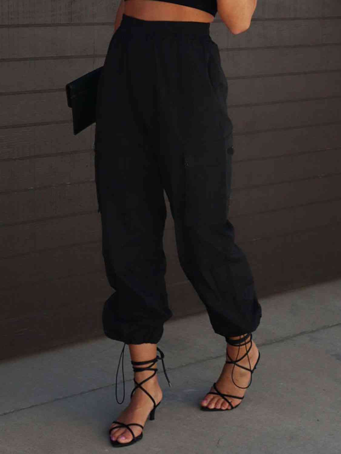 High Waist Drawstring Pants with Pockets - Bottoms - Pants - 5 - 2024