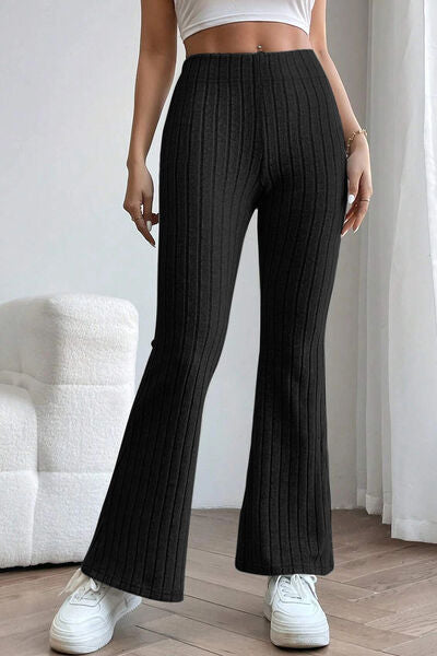 Ribbed High Waist Flare Pants - Black / S - Bottoms - Pants - 1 - 2024