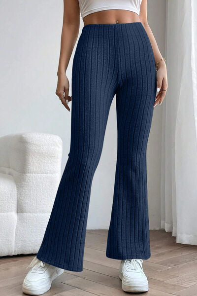 Ribbed High Waist Flare Pants - Navy / S - Bottoms - Pants - 11 - 2024