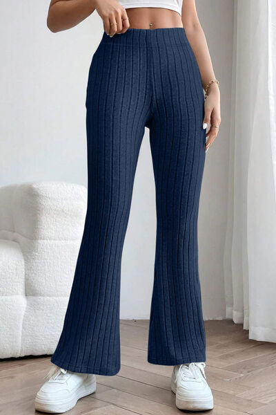 Ribbed High Waist Flare Pants - Bottoms - Pants - 12 - 2024