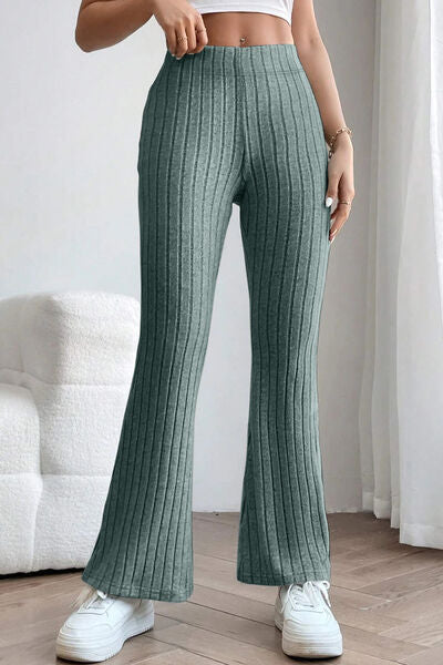 Ribbed High Waist Flare Pants - Bottoms - Pants - 18 - 2024