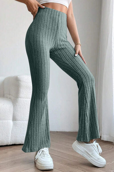 Ribbed High Waist Flare Pants - Bottoms - Pants - 19 - 2024