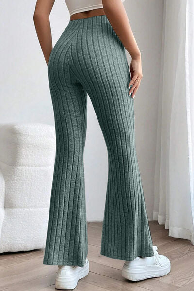 Ribbed High Waist Flare Pants - Bottoms - Pants - 20 - 2024