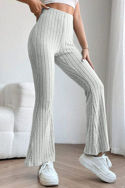 Ribbed High Waist Flare Pants - Bottoms - Pants - 25 - 2024