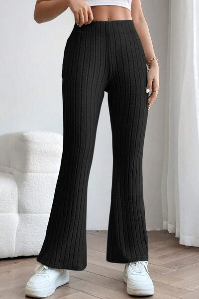 Ribbed High Waist Flare Pants - Bottoms - Pants - 3 - 2024