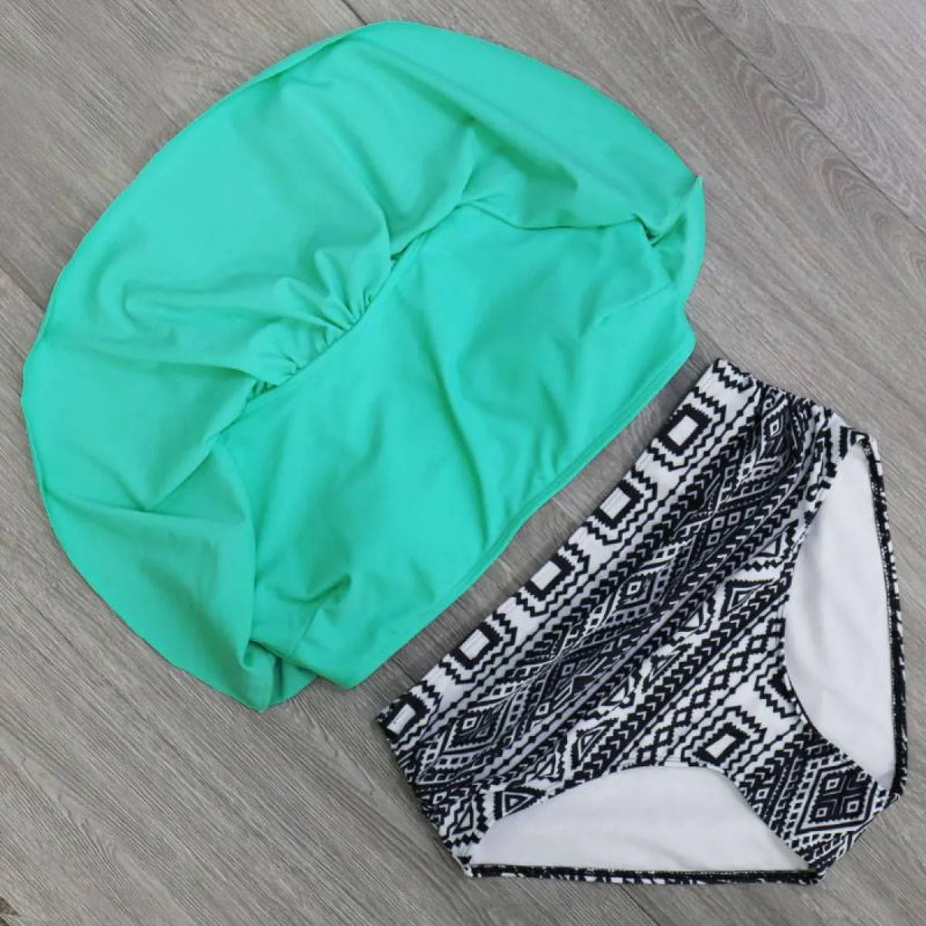 High Waist Halter Bikini Set - Women’s Clothing & Accessories - 18