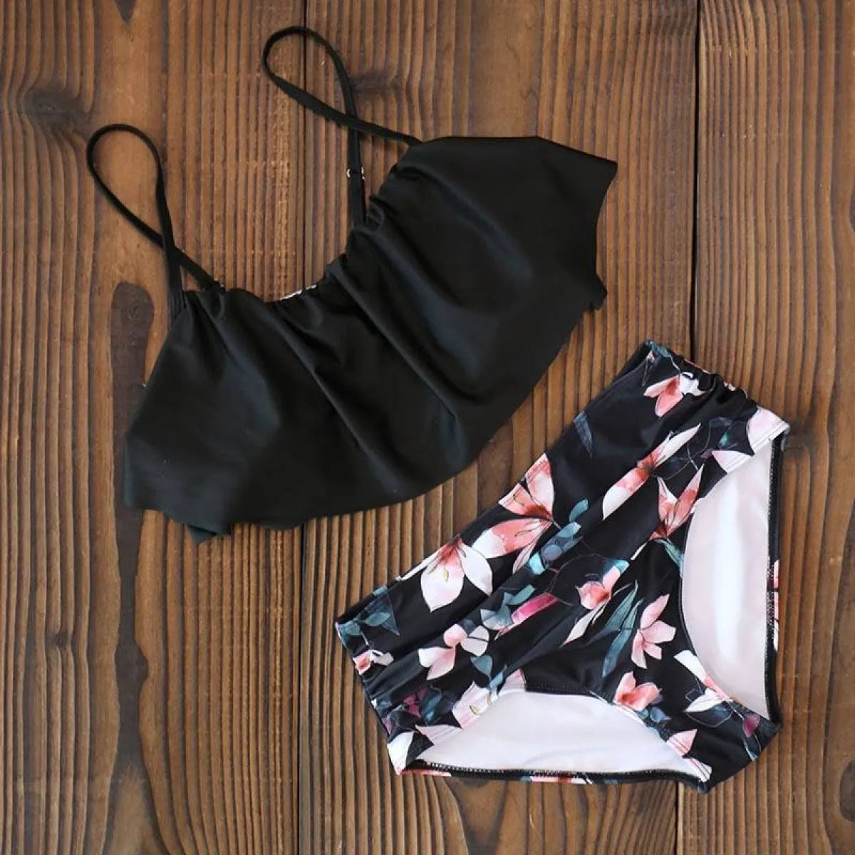 High Waist Halter Bikini Set - Women’s Clothing & Accessories - 21