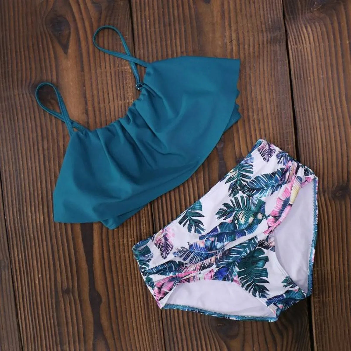 High Waist Halter Bikini Set - Women’s Clothing & Accessories - 23