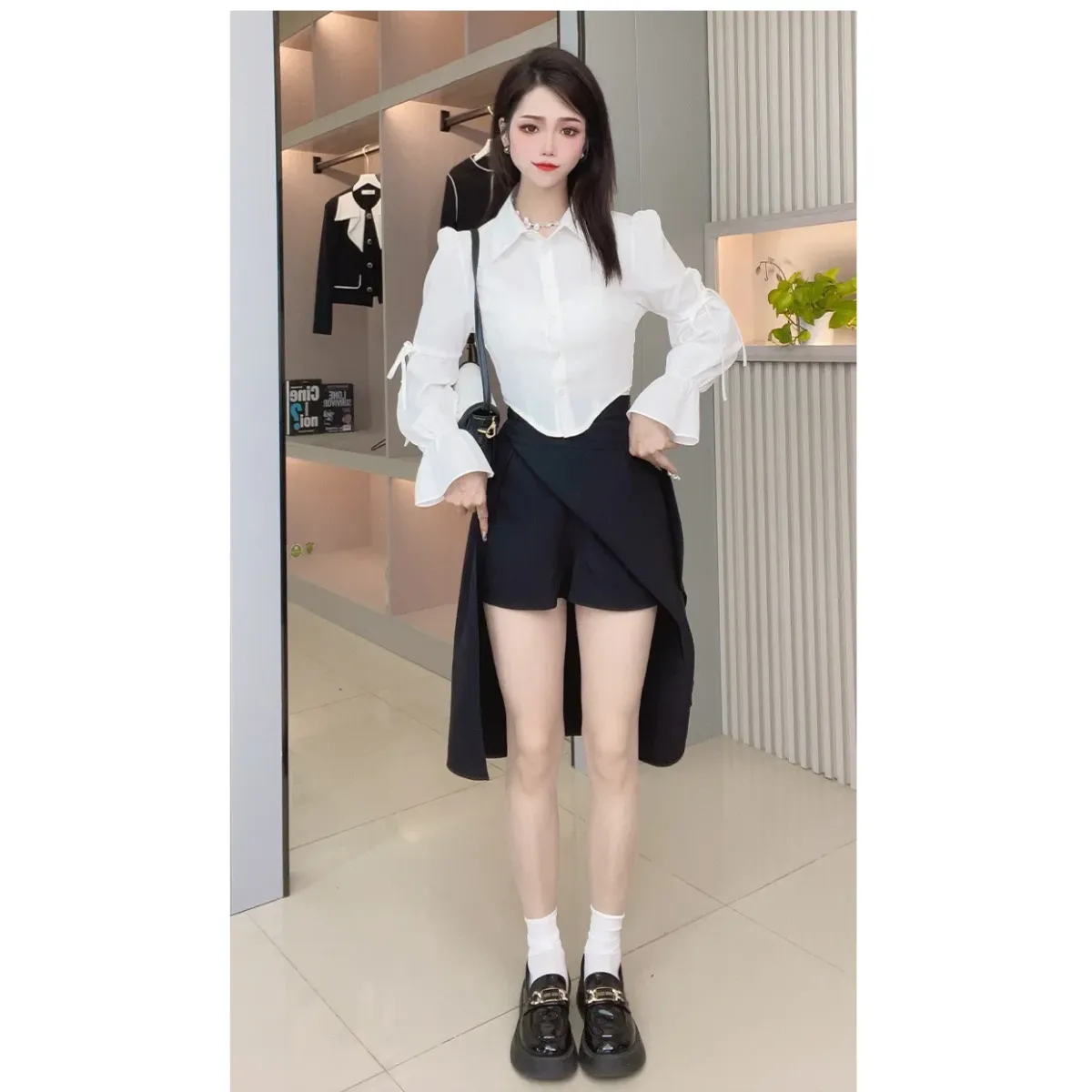 High Waist Harajuku Split Skirt – A-Line Irregular Mid-Length Skirt - Bottoms - Skirts - 3