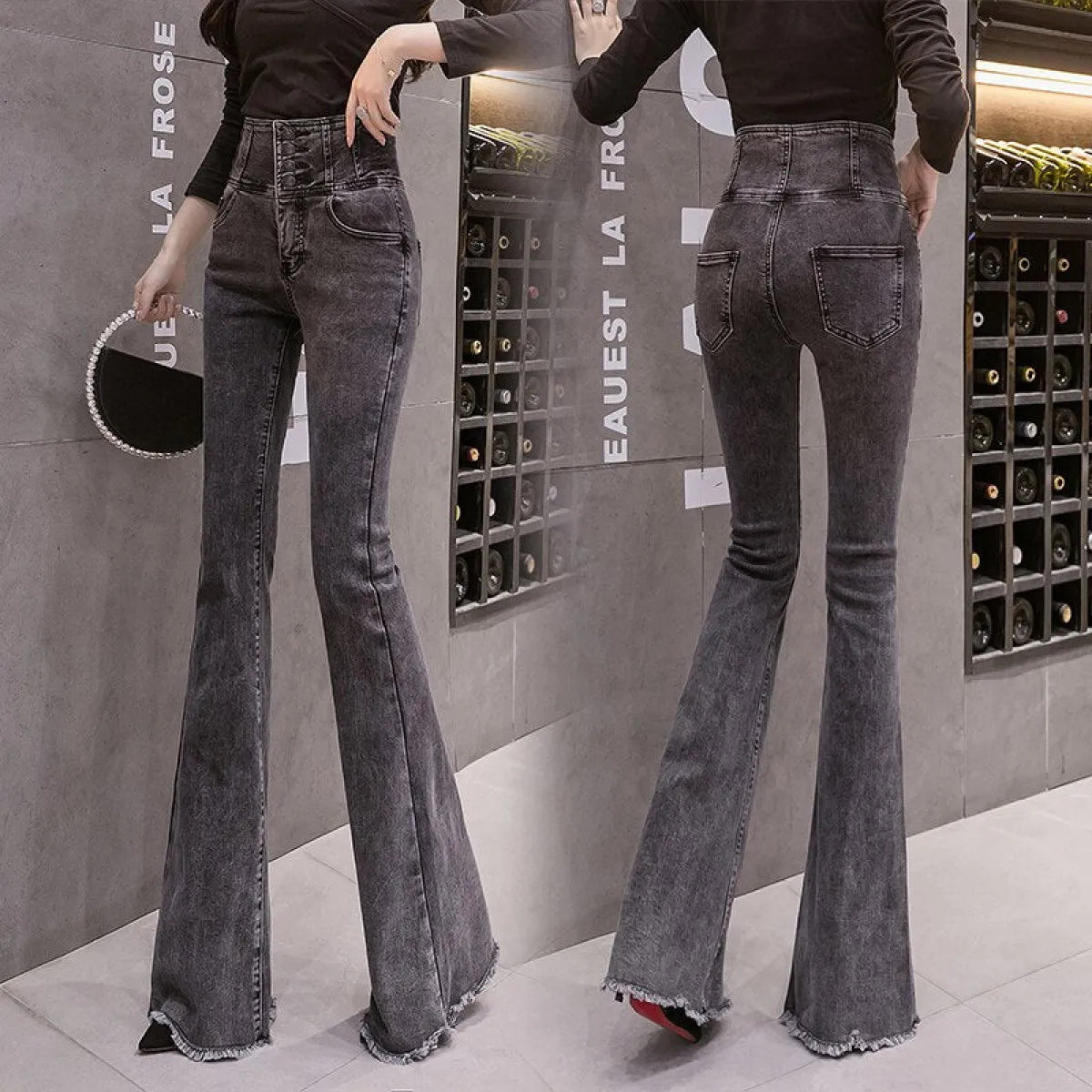 Slimming High Waist Jeans - Bottoms - 1