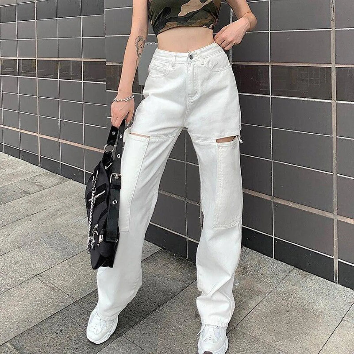 Street Fashion Casual High Waist Jeans - Bottoms - 1