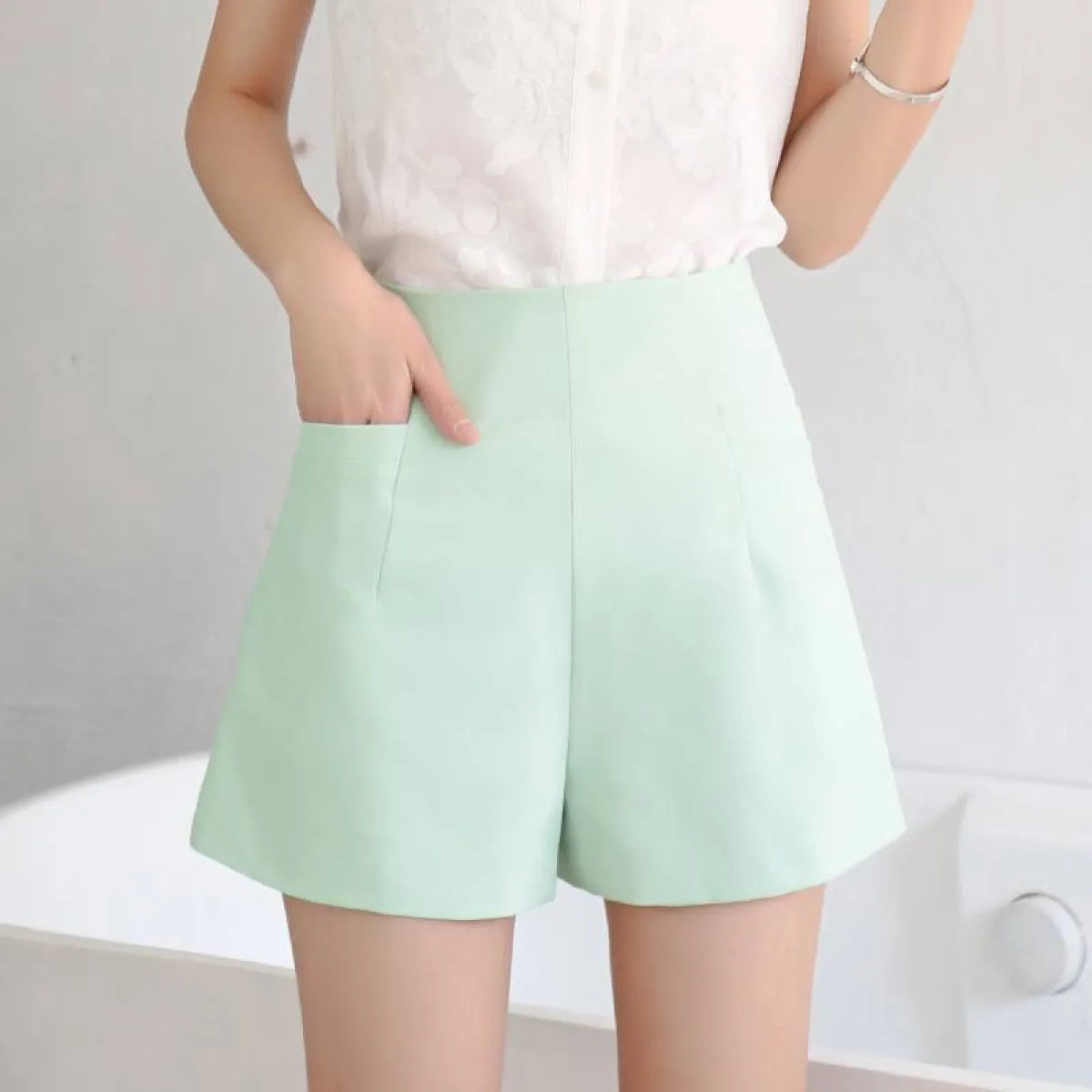 High Waist Korean Shorts - Bottoms - 5